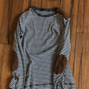 Equestrian style patched elbow and shoulder shirt